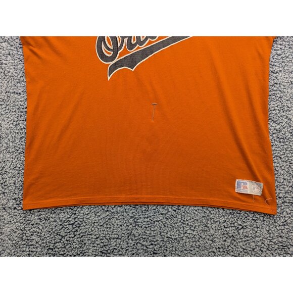 VTG Russell Athletic Baltimore Orioles Shirt Mens XXL Logo USA Distressed Orange - Picture 11 of 16